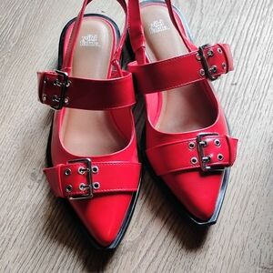 Wild Fable Red Buckled Sandals